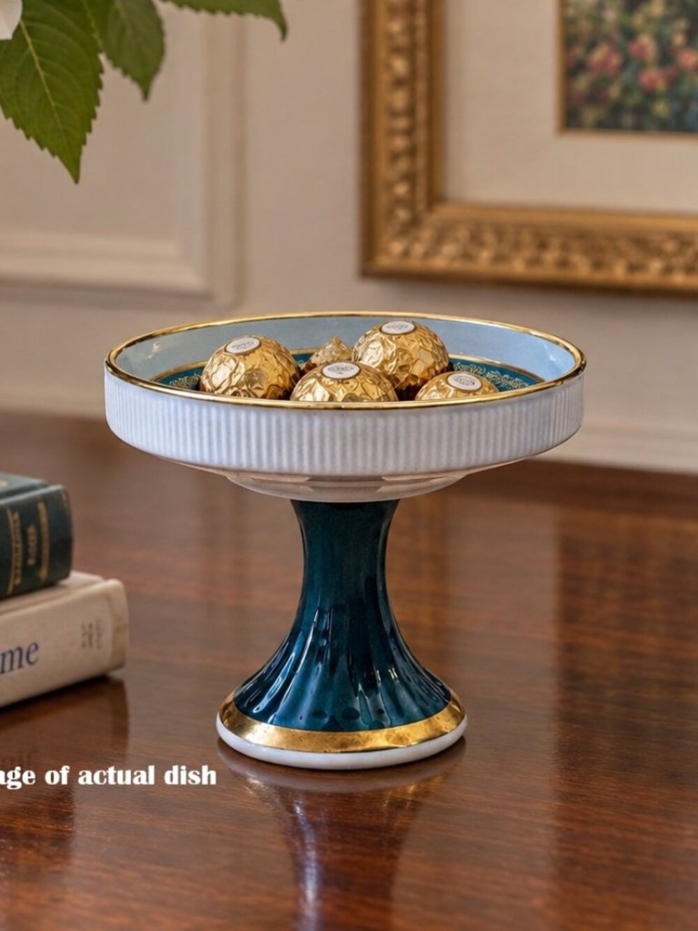 Rudolf Wacher Hand Painted Gold Filigree Bavarian Porcelain Pedestal Tazza